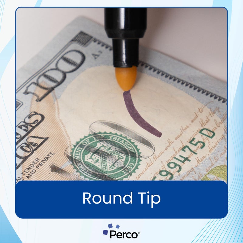 Perco Counterfeit Money Detector Pen (2 Pack) - Easy to Use and Reliable Universal Currency Fake Bill Checker for Personal & Commercial Use - Ensures Authenticity & Prevents Fraud - Image 4